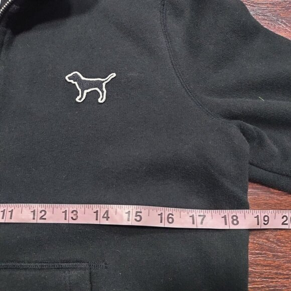 Vintage PINK Victoria's Secret Black Quarter-Zip Logo Pullover Sweatshirt Size S - Picture 13 of 15